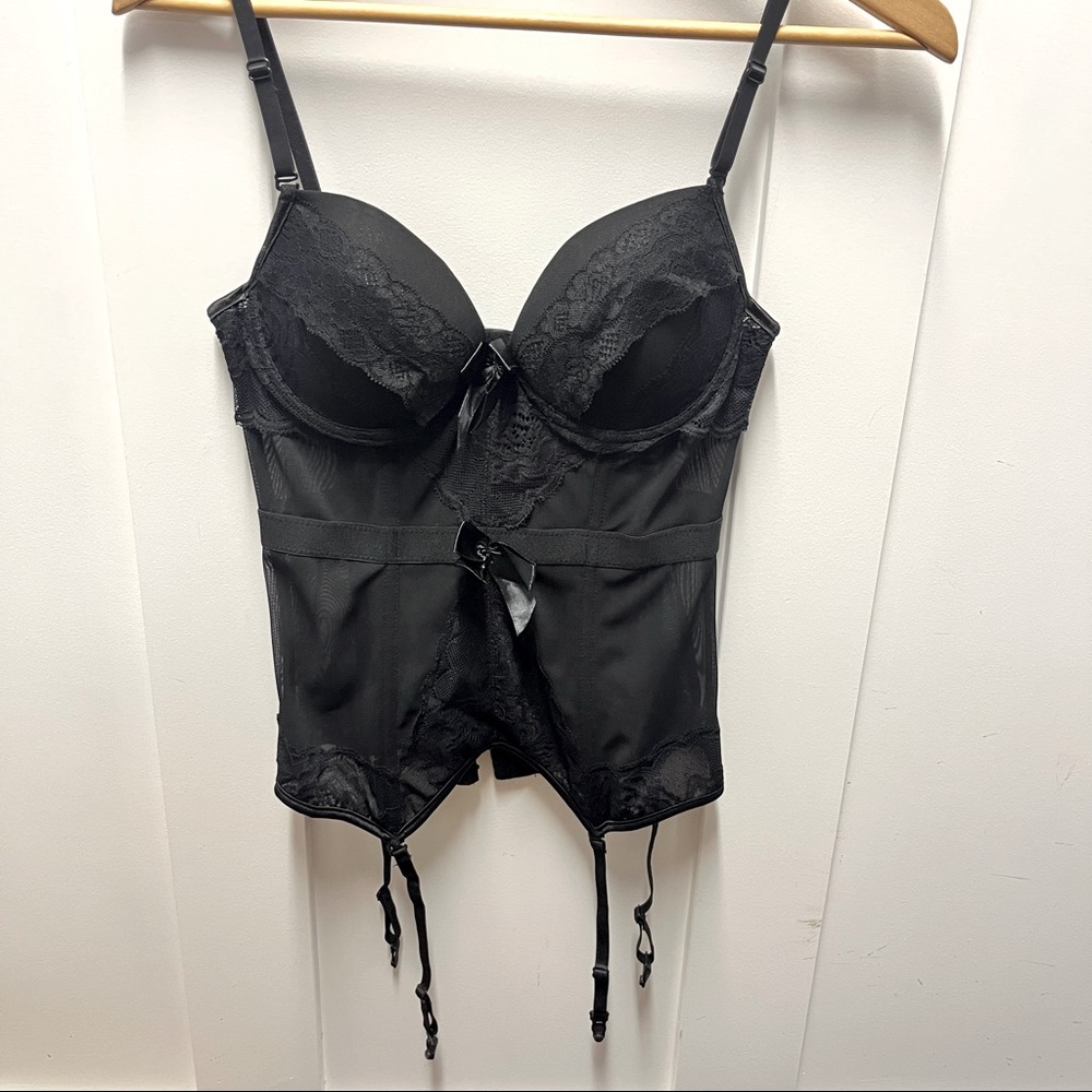 Black lingerie mesh corset top size M